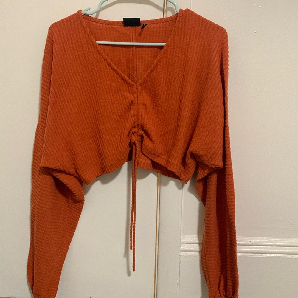 Urban Outfitters Out From Under Sadie Shirred Top in burnt orange